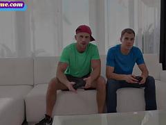 Horny 21yo babe hard cockriding in 3some