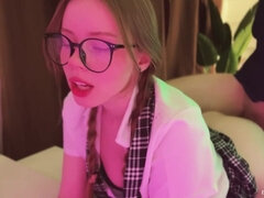 18, 素人, ブロンド, フェラチオ, 女子高生, ヤリマン, ティーン, 濡れ