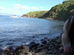 Plage, Bikini, Blonde, Petite amie, De plein air, Pov, Public, Nénés