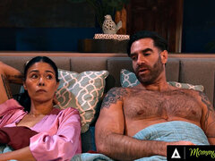 Aziatisch, Grote mammen, Sperma shot, Moeder die ik wil neuken, Moeder, Klein, Zoon, Stiefmoeder