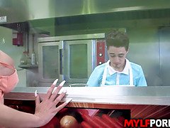 デカ尻, デカパイ, フェラチオ, エロ熟女, イマラチオ, Hd, キッチン, 熟年