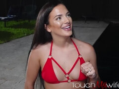 Fireworks Make My Wife Wet - Alice visby outdoors in sexy red bikini
