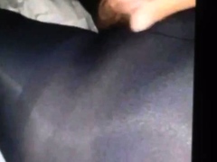 My sexy step daughter giving me a pantyhose handjob blowjob