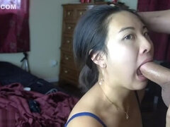 Asiatique, Sucer une bite, Tir de sperme, Petite amie, Hard, Hd, Interracial, Japonaise