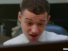 Amerikanisch, Arsch, Absätze, Lecken, Büro, Sekretärin, Dürr, Titten