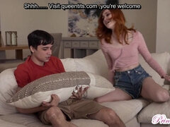 Enthousiasteling, Sperma shot, Hd, Klein, Roodharige vrouw, Student, Tiener, Tieten likken