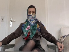 Robe, Allemand, Instruction, Cuir, Masque, Masturbation, Mature, Collant