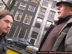 Dutch hooker fucked after blowjob by tourist