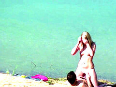 Strand, Gevangen, Duits, Buiten, Openbaar, Spion, Tiener, Bekijker