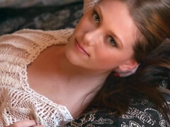 Adorable teenage model Shae Snow loves to masturbate at home