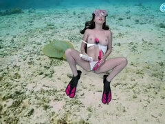 Bikini, Consolador, Pequeña, Afeitado, Solo, Tetas, Juguetes, Bajo el agua