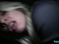 Blondine, Blasen, Hardcore, Milf, Geld, Im freien, Öffentlich, Spanner