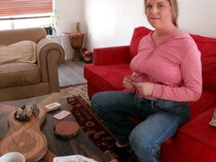 Paying up in a scene with a thirsty stepmom whore