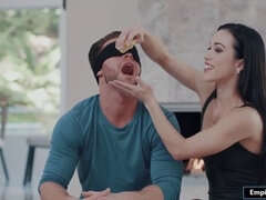 Brunette sex, erotic hardcore, blowjob shaved pussy