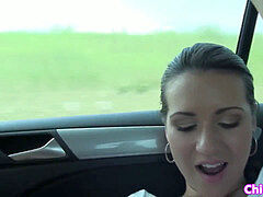 young european lesbos fingering in car