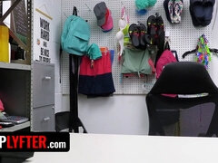 Mazy Myers gets naughty in the backroom with a horny officer