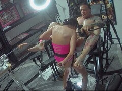 お尻, フェラチオ, 愛人, オーガズム, 奴隷, スパンキング, フェラする, 拘束