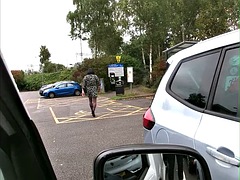 デカパイ, イギリス人, 女装男装, ヨーロピアン, 露出狂, ヒール, シーメール, 一人