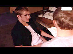 Muscle, gay threesome, cub