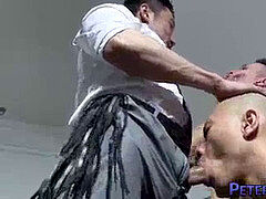 Gaysian orgy marionettes please their japanese master in hot threeway