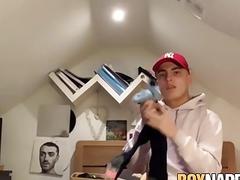 Horny twink fisting webcam domination