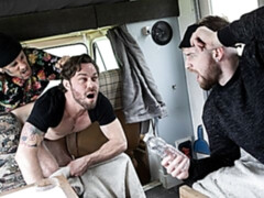 Brutal Bo Sinn banging James Fox next to his camping van