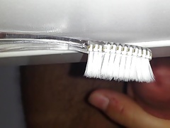 Cumshot on Stepsister's Toothbrush