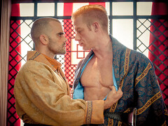 Blond hunk receives a rimjob before the anal penetration