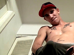 raunchy looking twink milks his weenie until he splooges