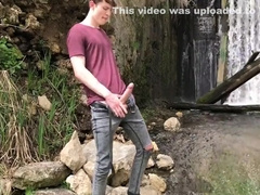 Hot Hunk Jerking His Big Dick (23cm) In Public Place With Gay Boy