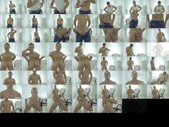 Muscular young man Sean White strokes huge uncut boner in his bedroom