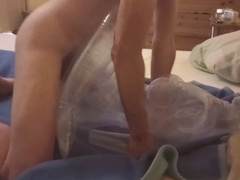 Intense solo masturbation with a clear doll - intense internal ejaculation!