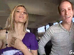 Sexual cock railing with 2 lusty homo hunks at the car park