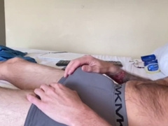 Tatted, solo male, gay masturbation