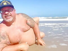 This Old Straight Veteran on the Nude Beach Let Me Video Him!