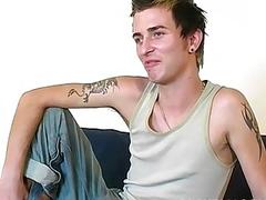 Solo UK youngster jerks off big cock