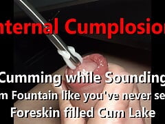 POV Exclusive Internal Cumplosion while sounding 9mm Fluid Cum Fountain w Live Audio