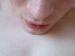 Creamy close-up cum swallowing with slo-mo! 6