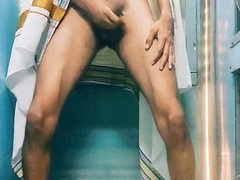 Naughty guys expose themselves at their teacher's door - hot public exhibitionists get off!