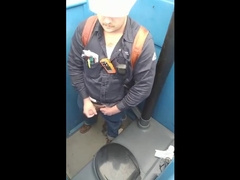 Worker Bear Jerks Off & Cum in Porty Potty at Work 6