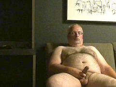 stroking off on the couch