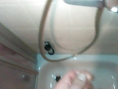 Massive cum in shower