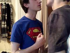 Gay edging handjob, loud moaning, hot guys fuck