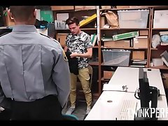 Young Straight Twink Shoplifter Caught Stealing Clothes Fucked By Gay Black Mall Cop