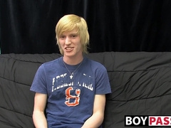 Kinky tattooed twink Dustin jerking off in passionate solo