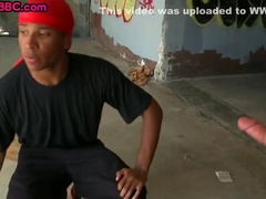 White Top Fucks Black Bottom Outside And Cums On His Ass