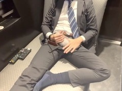 Gay masturbation, suit, grizzly