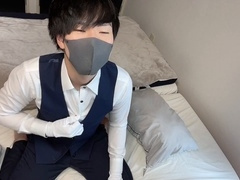 Cute Asian boy appraiser experiences nipple ecstasy in cosplay for a dry orgasm ♡