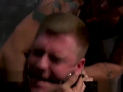 Restrained bdsm hunk getting edged and tugged