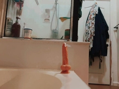 Married Closeted Parent rails giant black fake penis while wifey’s out